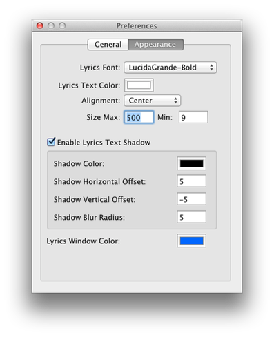 Lyrics Presenter Appearance Prefs
